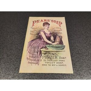 Pears Soap Vintage Advertisement Print Victorian Lady Bathroom Decor Original VG